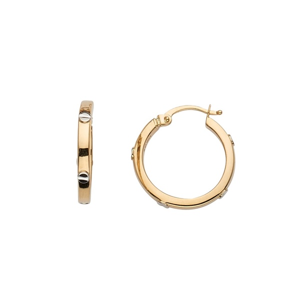 14K Yellow GoldHoop Earrings for women